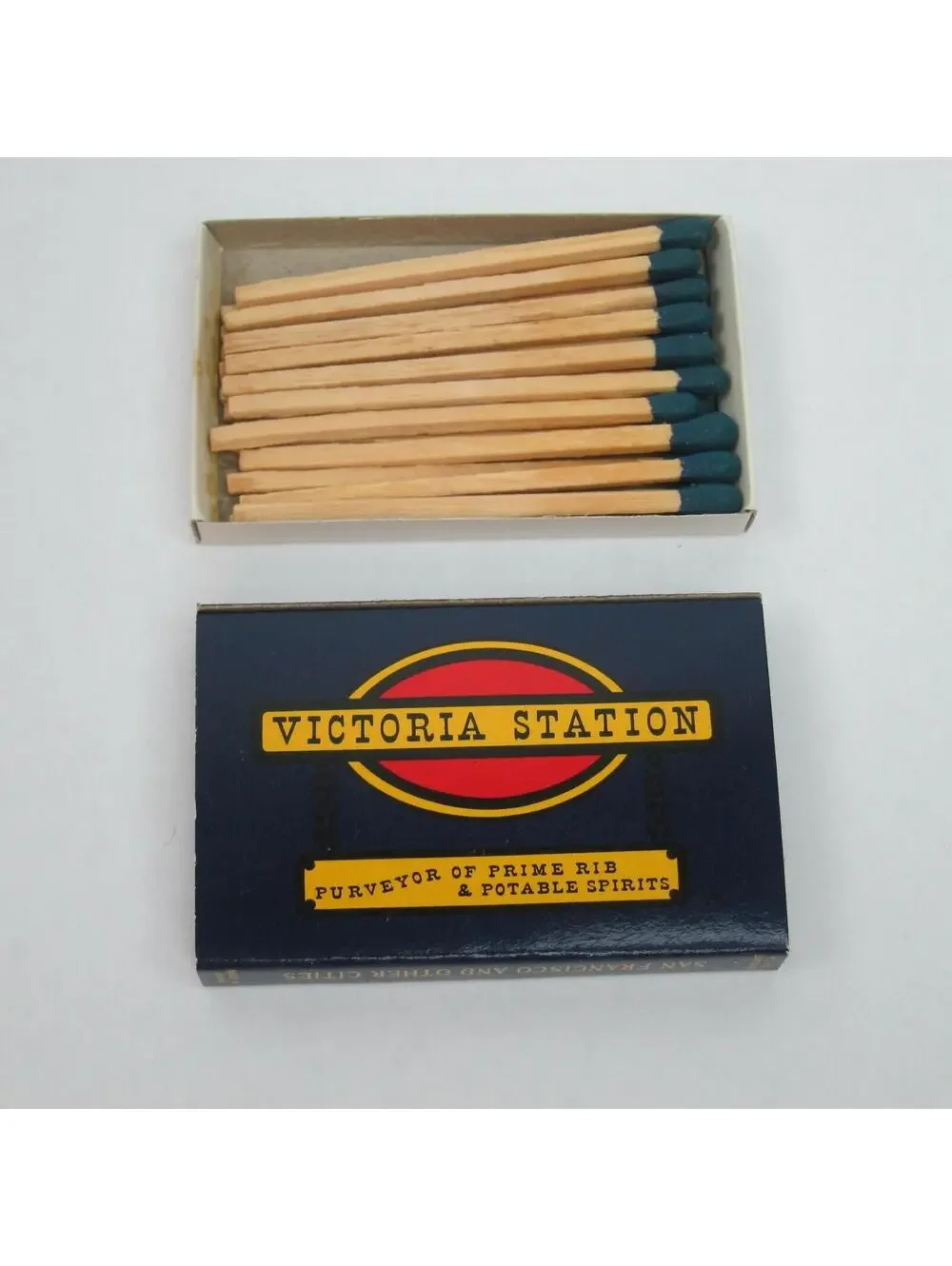 2 Vintage Matchboxes Victoria Station Mountain Charleys Saloon California Match